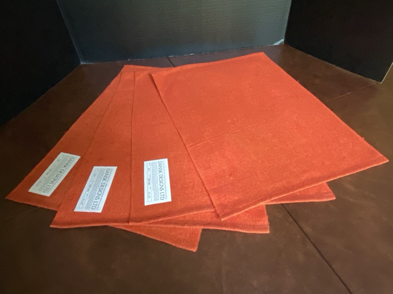 Dansk RITA PUOTILA Set of 4 Placemats 100% Linen Orange Finland Vintage Unused Dansk RITA PUOTILA Set of 4 Placemats 100% Linen Orange Finland Vintage Unused