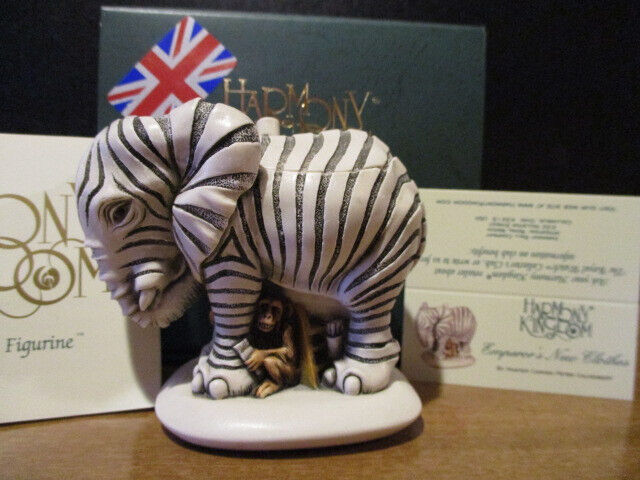 Harmony Kingdom Emperor's New Clothes Elephant in Zebra Stripes UK Made RARE