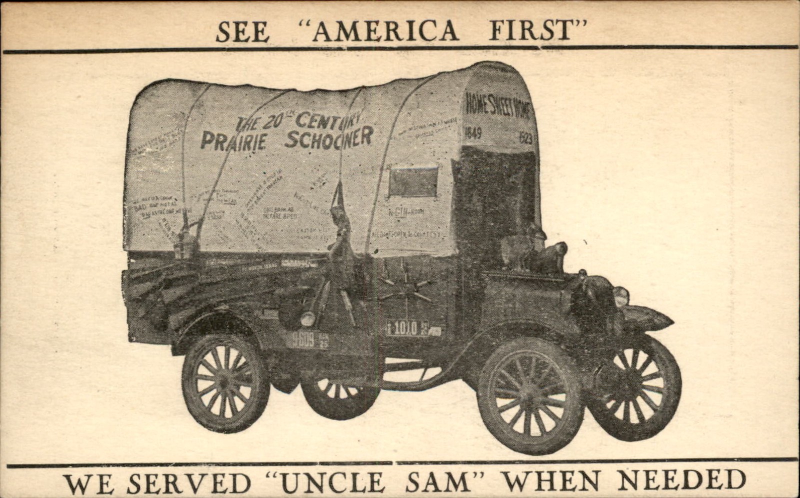 WWI Disabled Veterans Prairie Schooner Truck c1910s Vintage Card/Postcard bhn