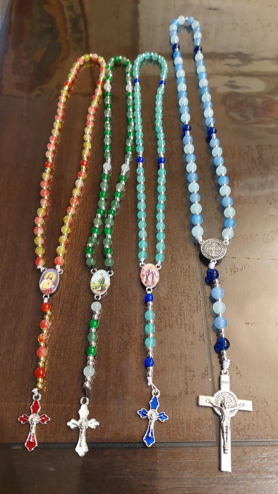 DIY Rosary Necklace Supplies 60PCS Cross Medal Charms Religious Craft Set New US