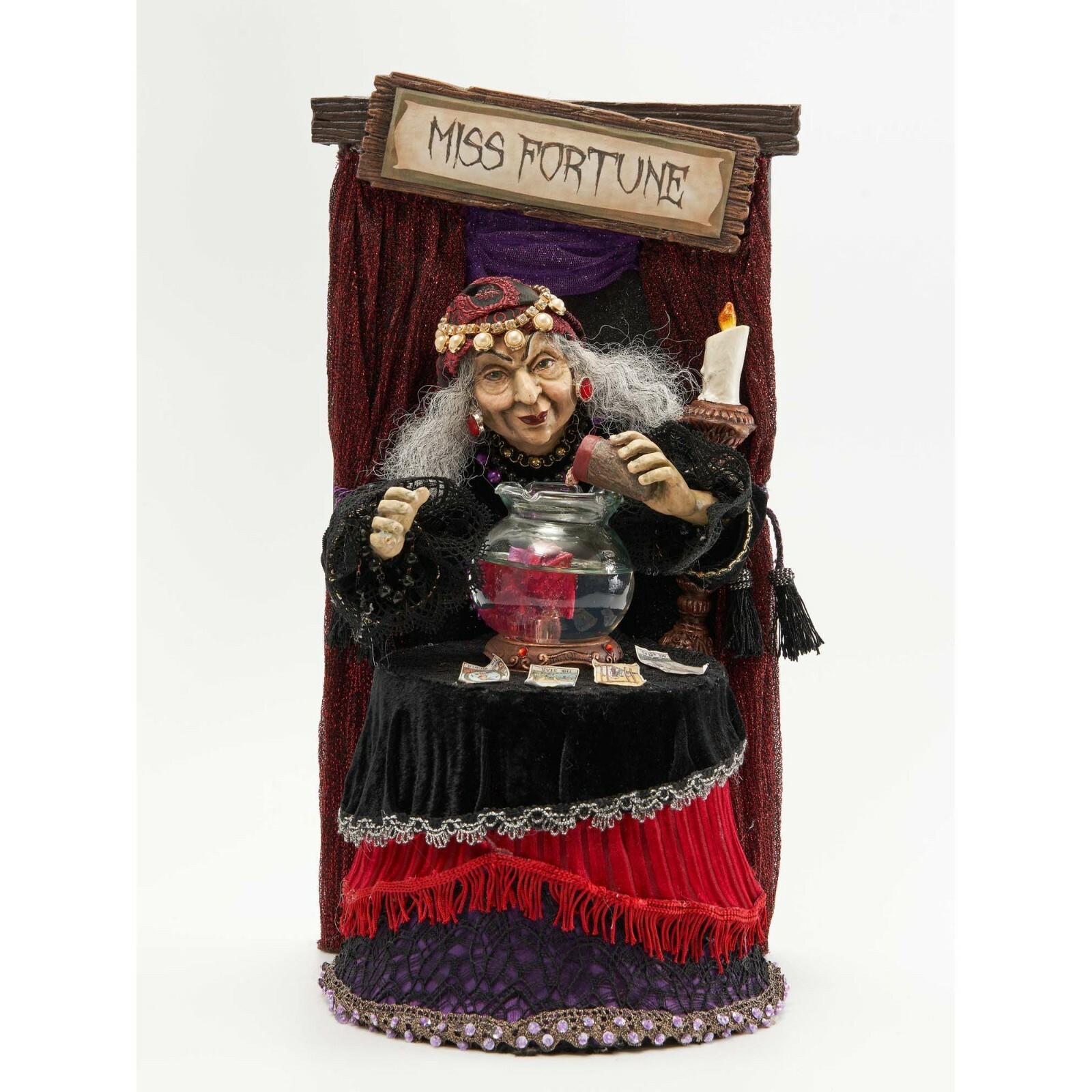 Katherine\'s Collection Which Way Witchville Miss Fortune Halloween Figurine NEW