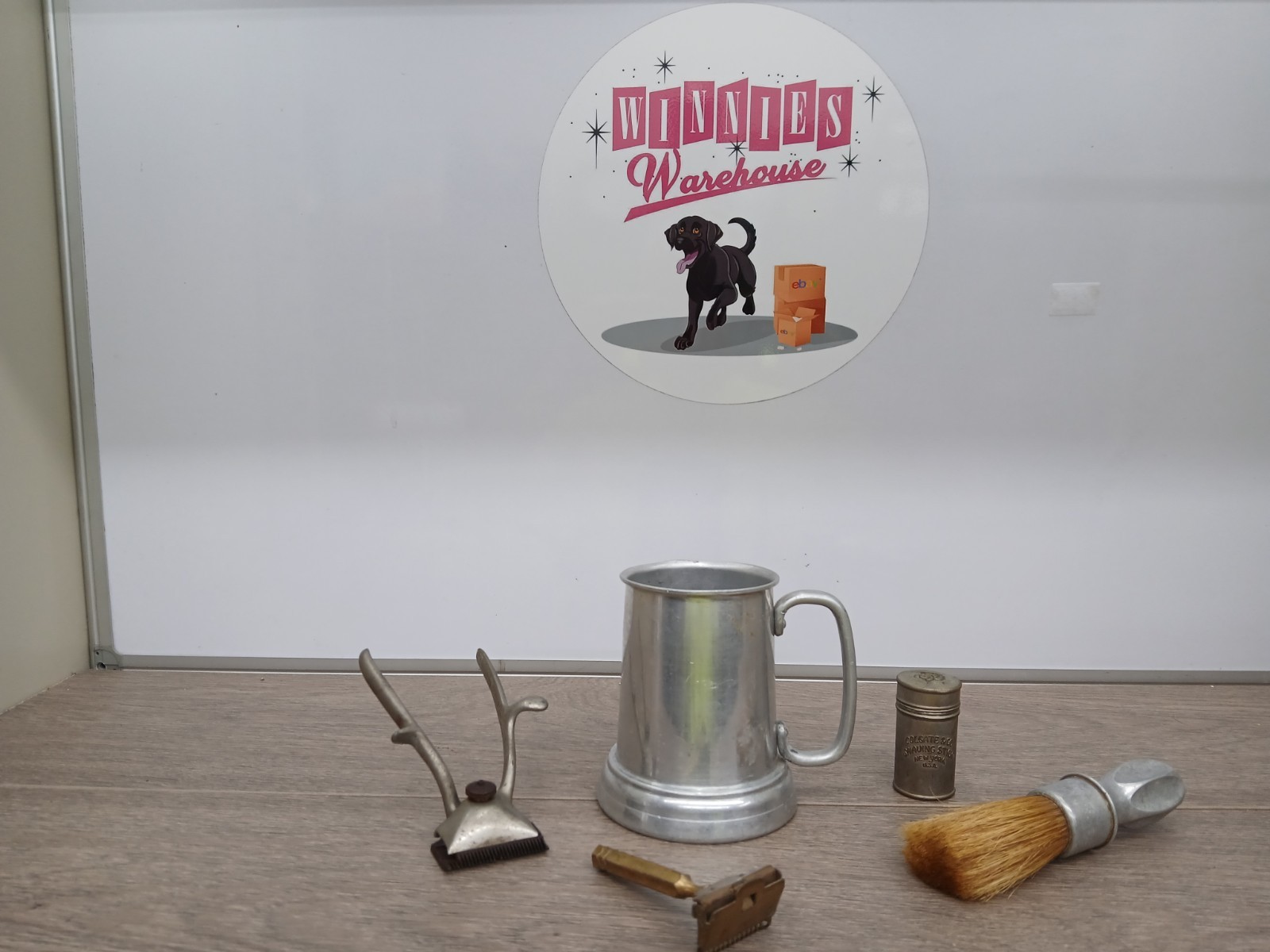 Vintage Shaving Kit Rubberset Razor Mug Brush Manual Clippers
