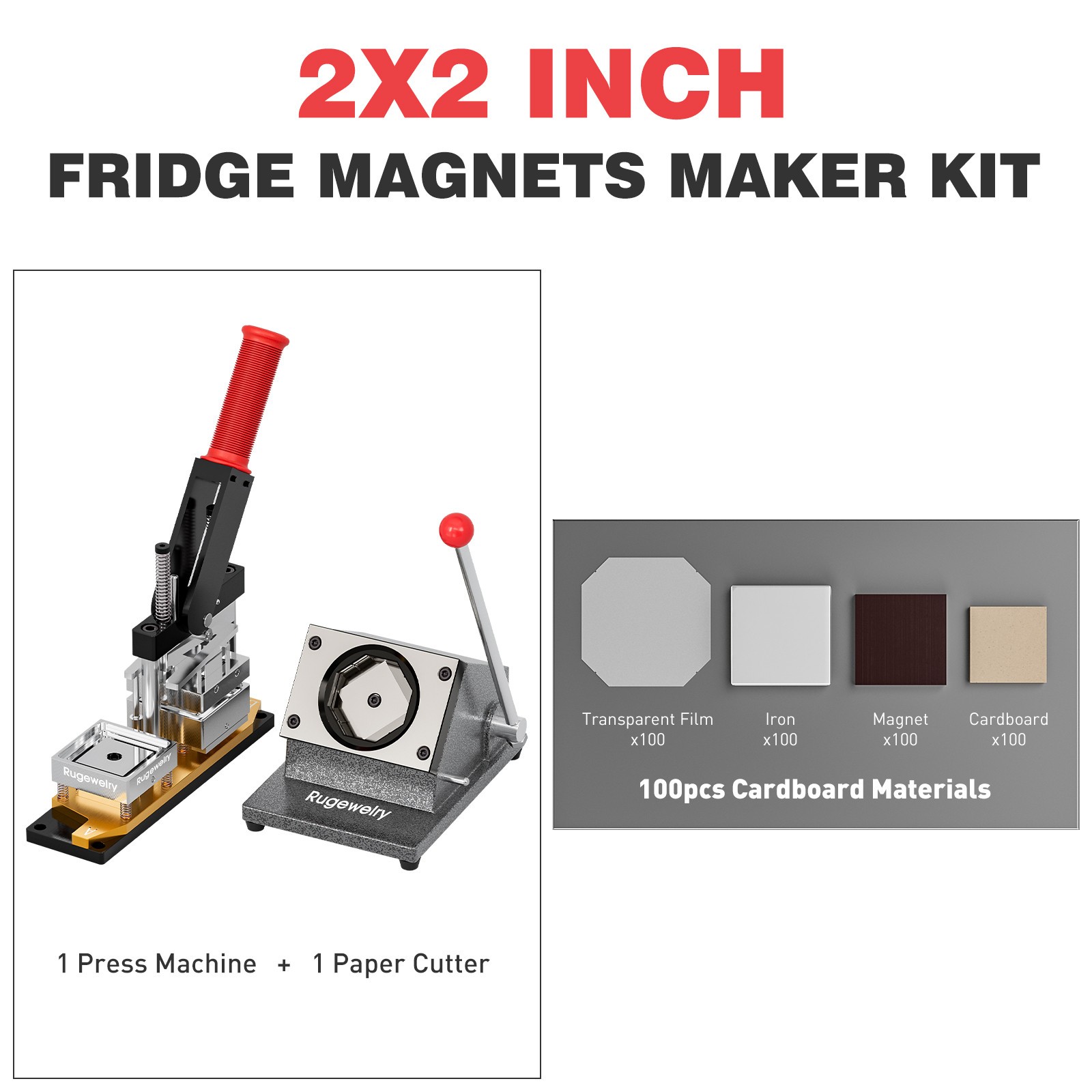 2x2inch Magnet Maker Machine Kit, DIY Photo Magnet Machine+100sets Supplies 2x2inch Magnet Maker Machine Kit, DIY Photo Magnet Machine+100sets Supplies