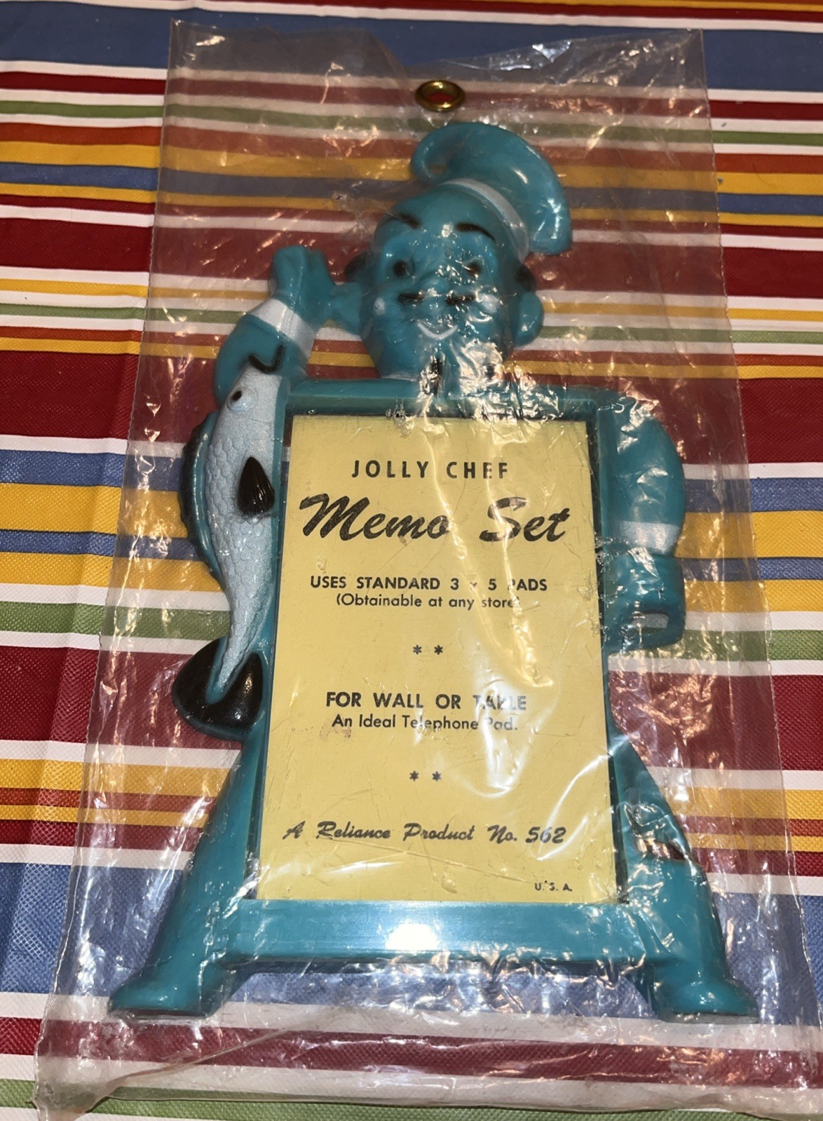 Vintage Jolly Chef Memo Set Telephone Pad Plastic Turquoise New Old Stock  Vintage Jolly Chef Memo Set Telephone Pad Plastic Turquoise New Old Stock 