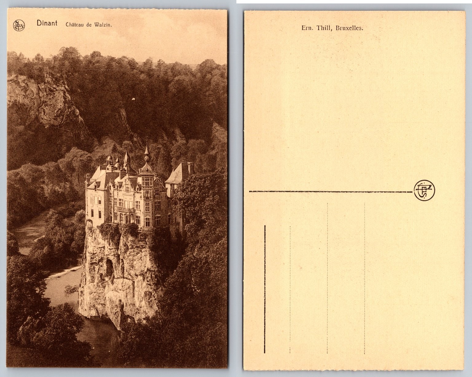 Dinant Château de Walzin Belgium Antique Postcard Ern. Thill Bruxelles