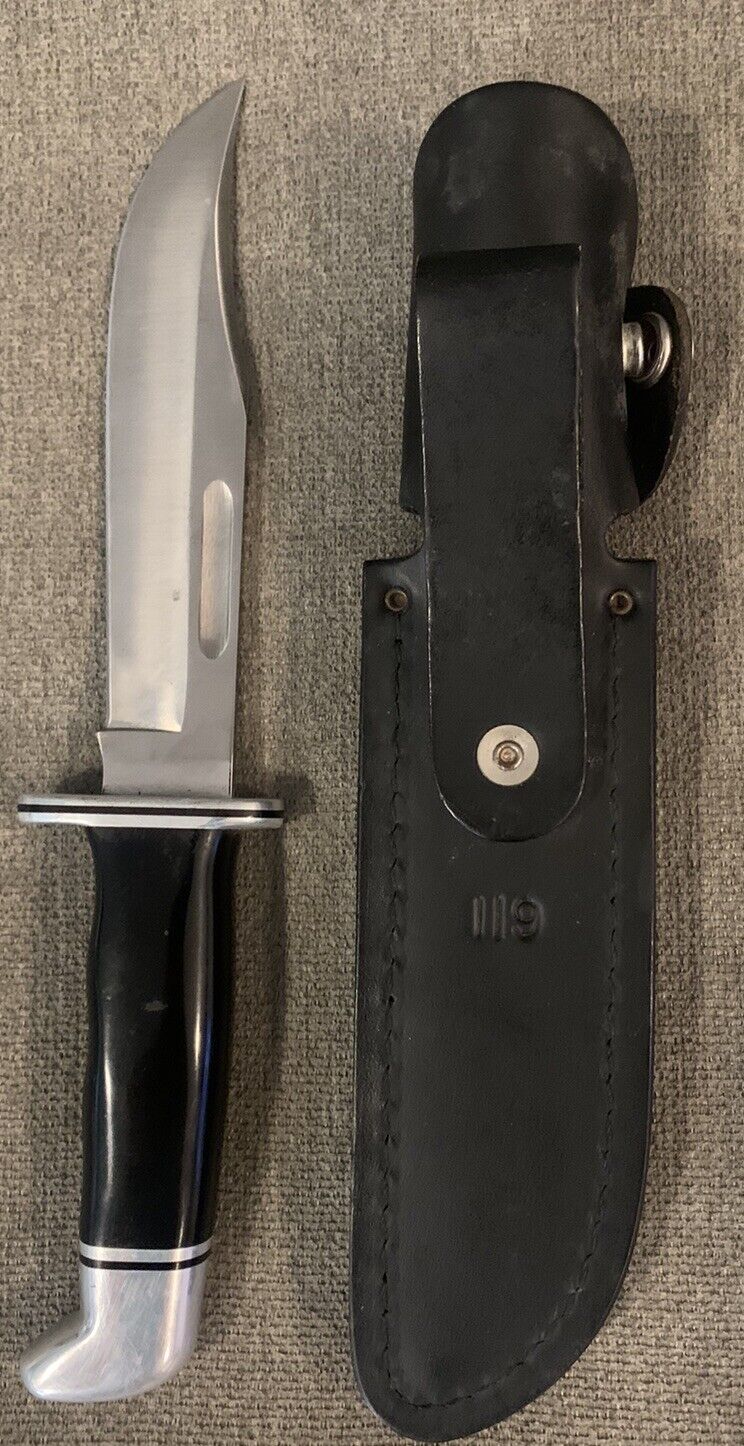 Vintage Buck 119 Knife Fixed Blade Original Sheath Pre 1986 