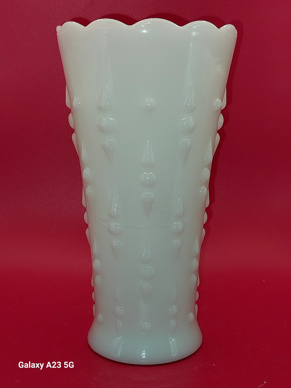 Vintage White Milk Glass Vase Approx 7