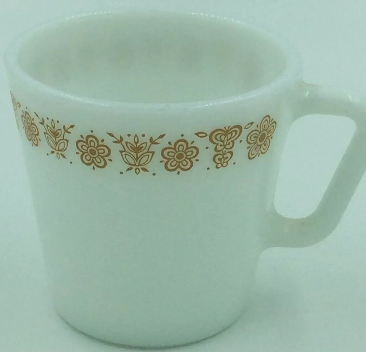 Vintage Pyrex Butterfly Gold Design Coffee Cup w/ D Shaped Handle- Pre Owned