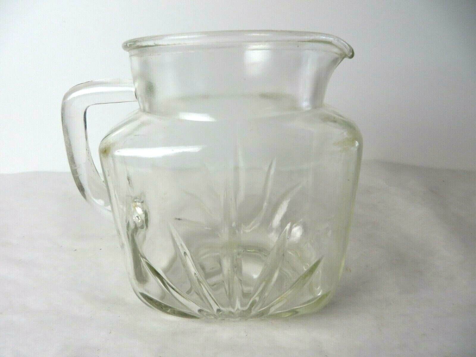 Vintage Federal Clear Pressed Glass Pitcher with Star Bottom  #10065