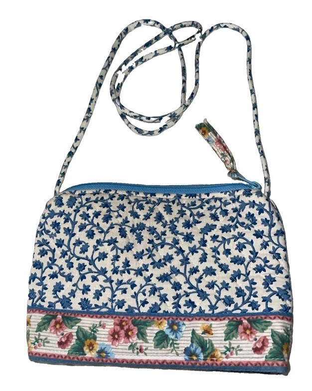 Nice Vintage Sarah Bradley Purse blue with Flowers 