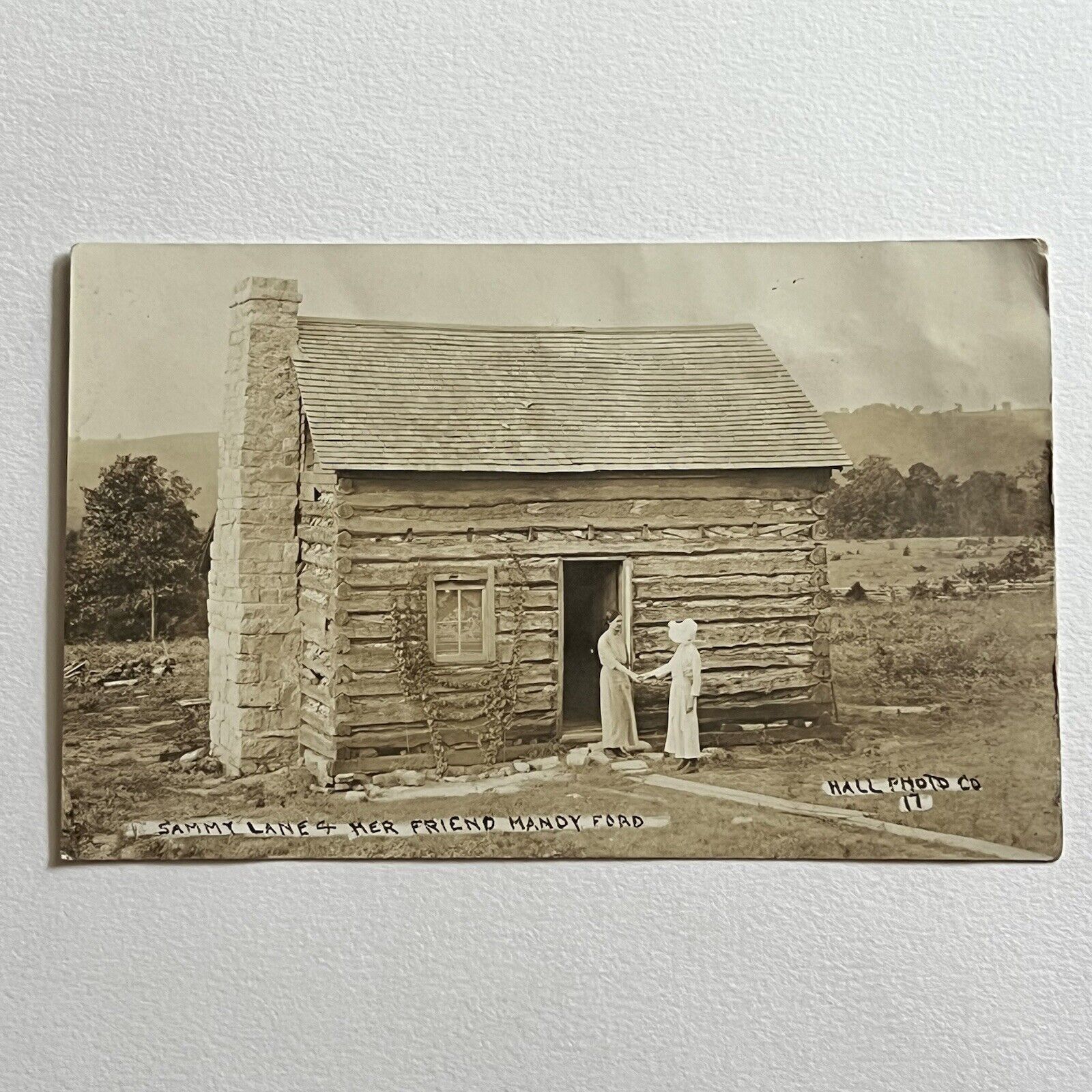 Antique RPPC Real Photograph Postcard Sammy Lane Jim Cabin Ozark Mountains MO