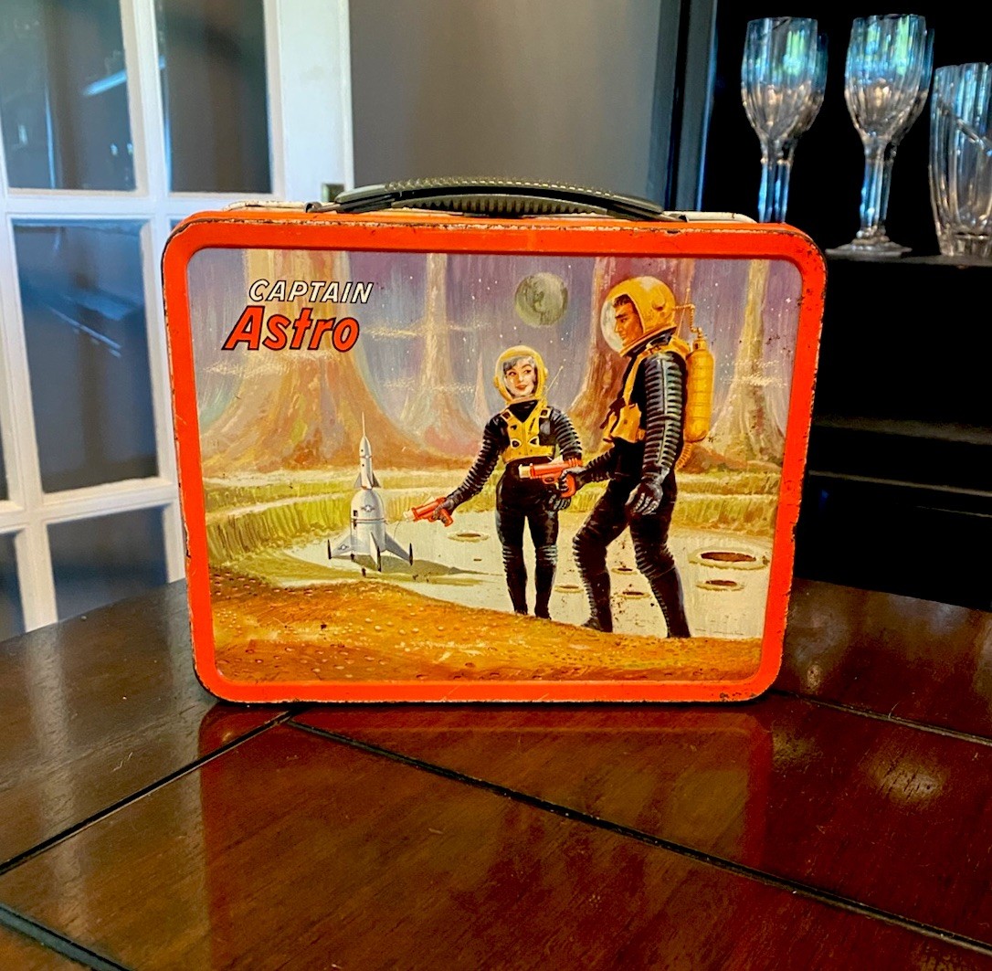 Vintage 1966 Captain Astro Metal Lunchbox Ohio Art Space Astronaut No Thermos