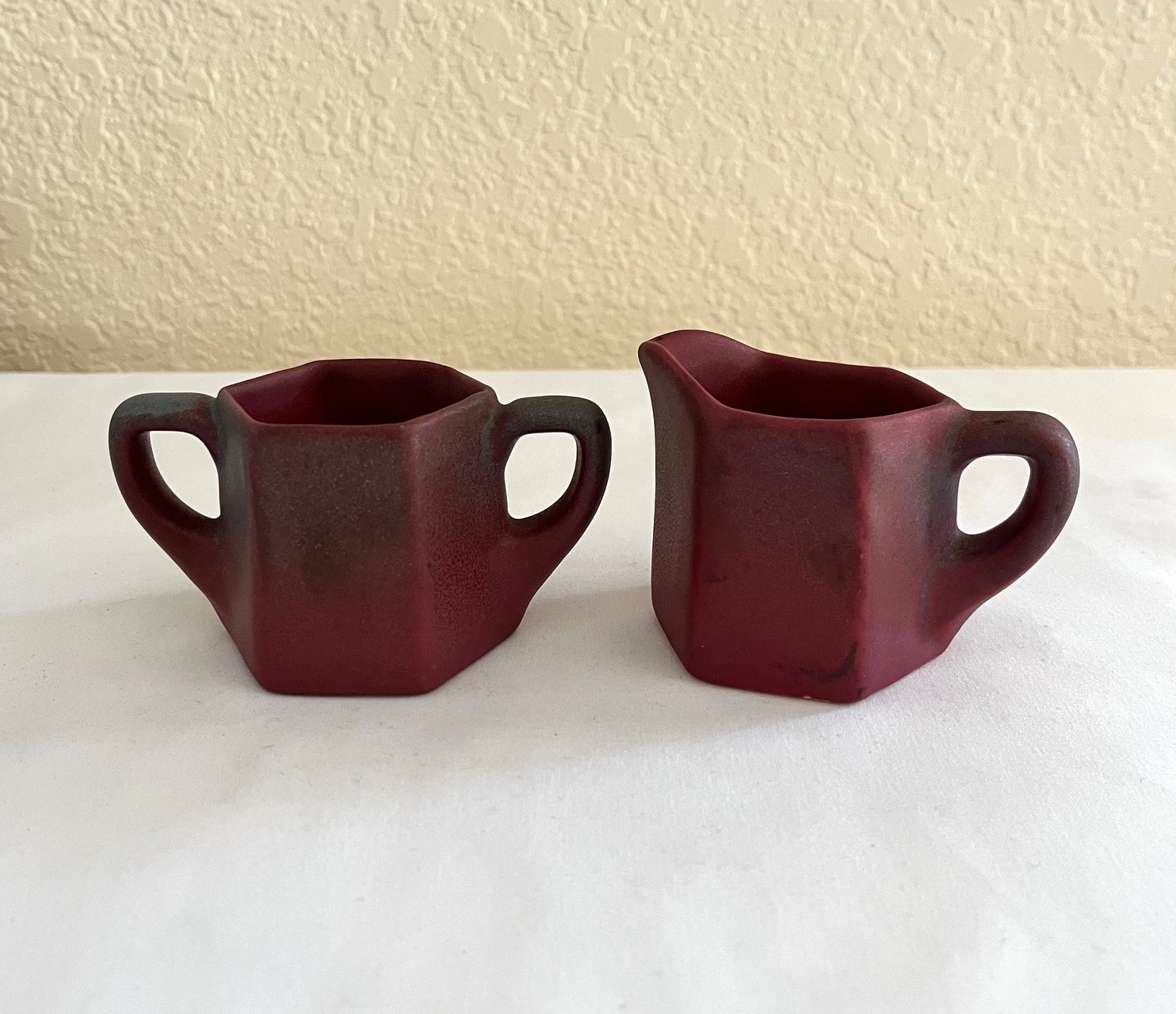 Vintage Van Briggle Pottery Mulberry Creamer and Sugar Set Colorado Springs