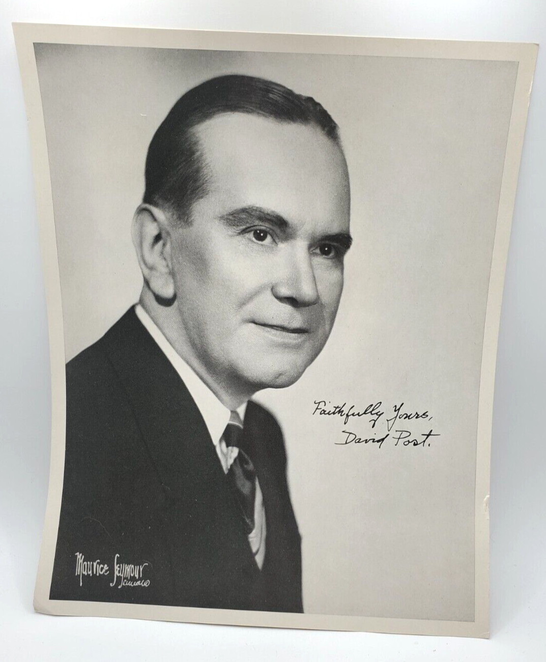 Vintage Studio Photo Actor David Post Maurice Seymour Facsimile Autograph