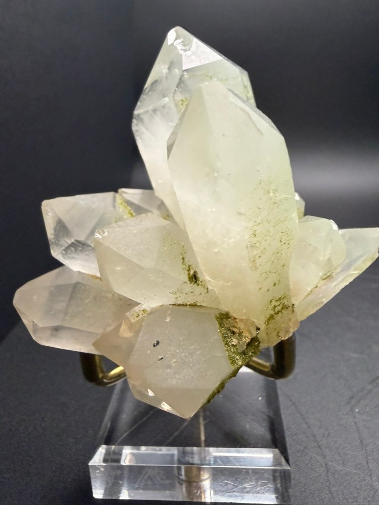 Druzy Epidote on Quartz Cluster,  Türkiye 140g/4.9oz