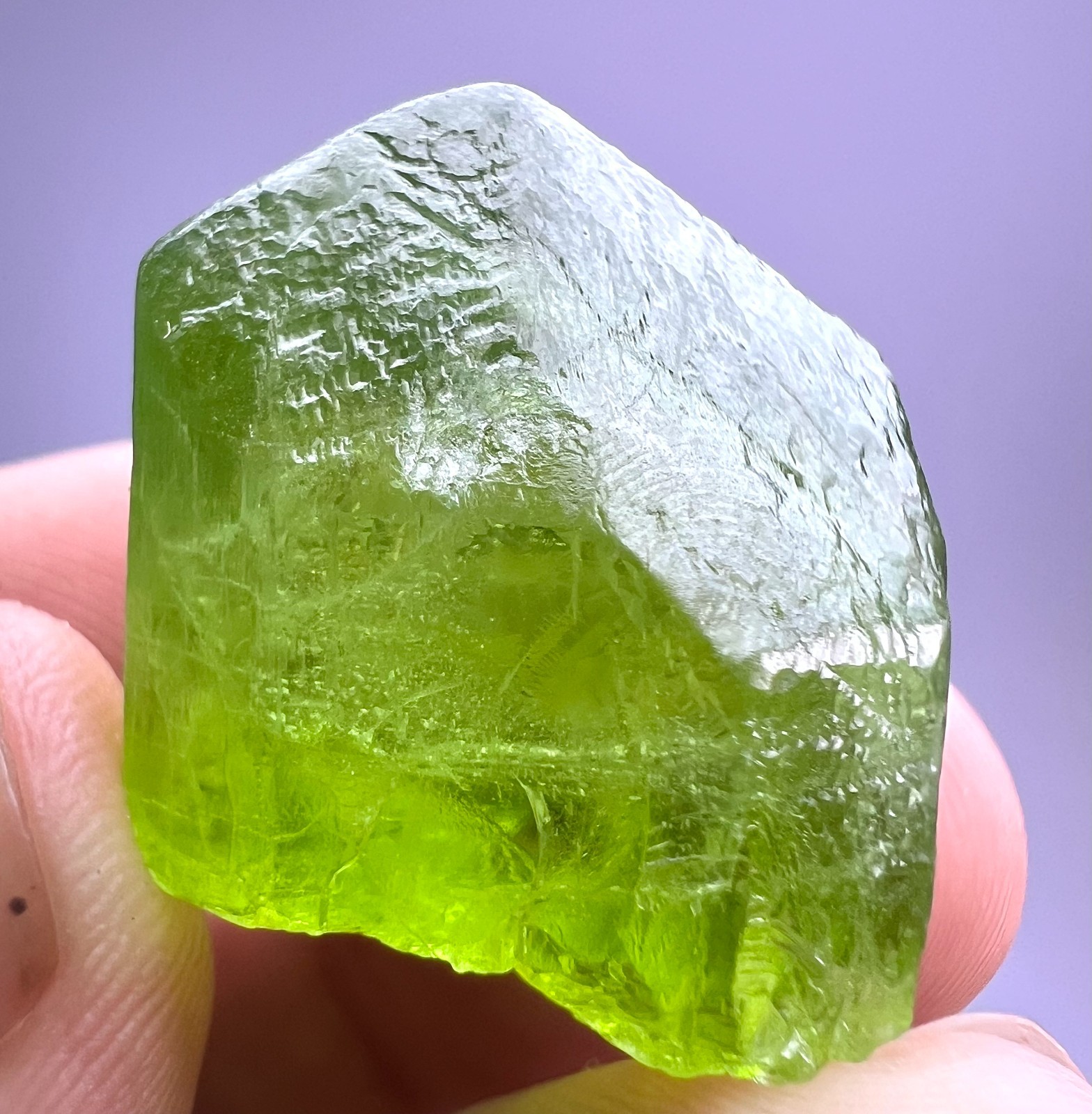 79 CT. Gemmy Full Terminated Top Green Peridot Crystal - KPK, Pakistan 79 CT. Gemmy Full Terminated Top Green Peridot Crystal - KPK, Pakistan