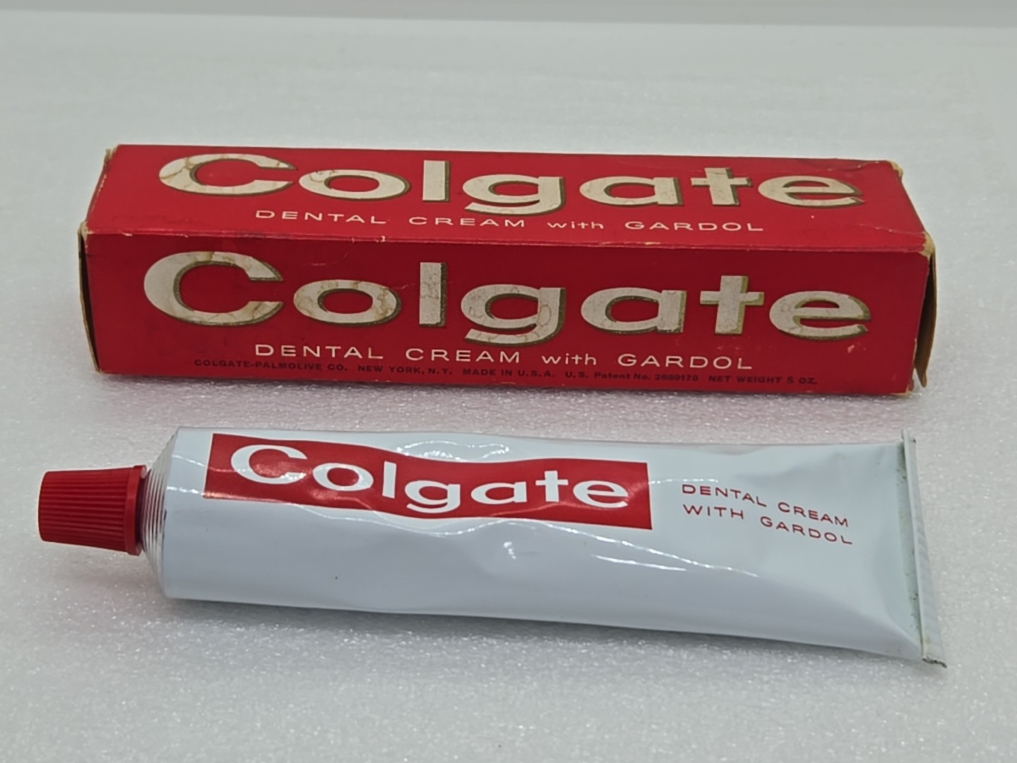 Vintage 1960's Colgate Economy Size Dental Cream With Gardol Toothpaste 5 oz NEW
