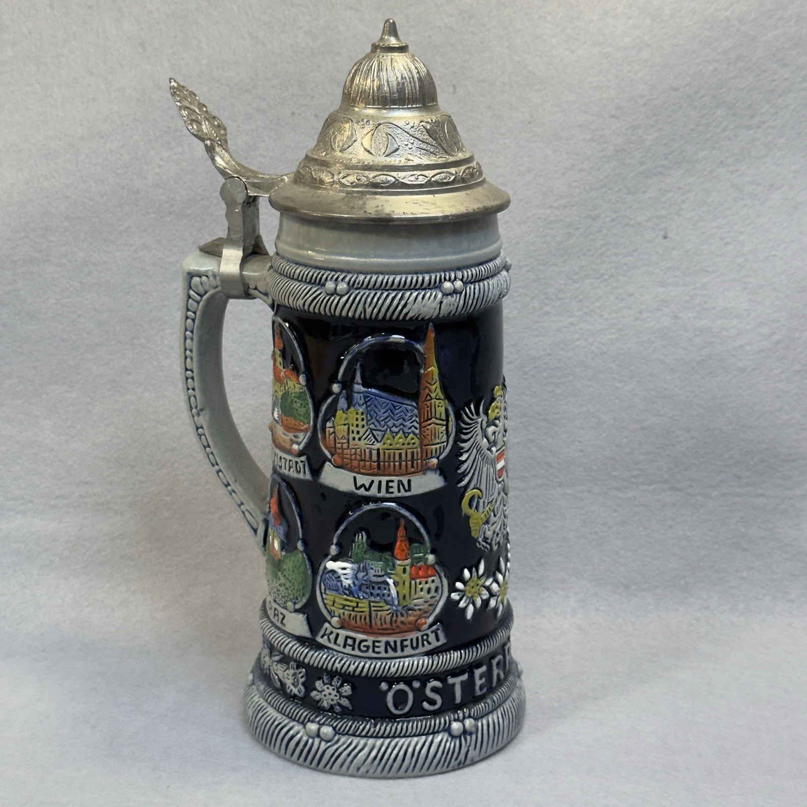 Vintage King-Werke Original KING Austria Beer Stein 0.5L Edelweiss 300 R