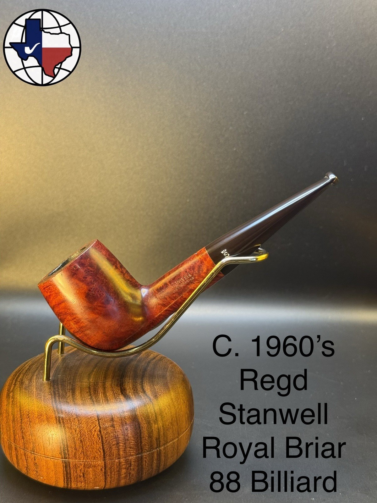 Vintage C. 1960s Regd Stanwell Royal Briar 88 Billiard Tobacco Pipe
