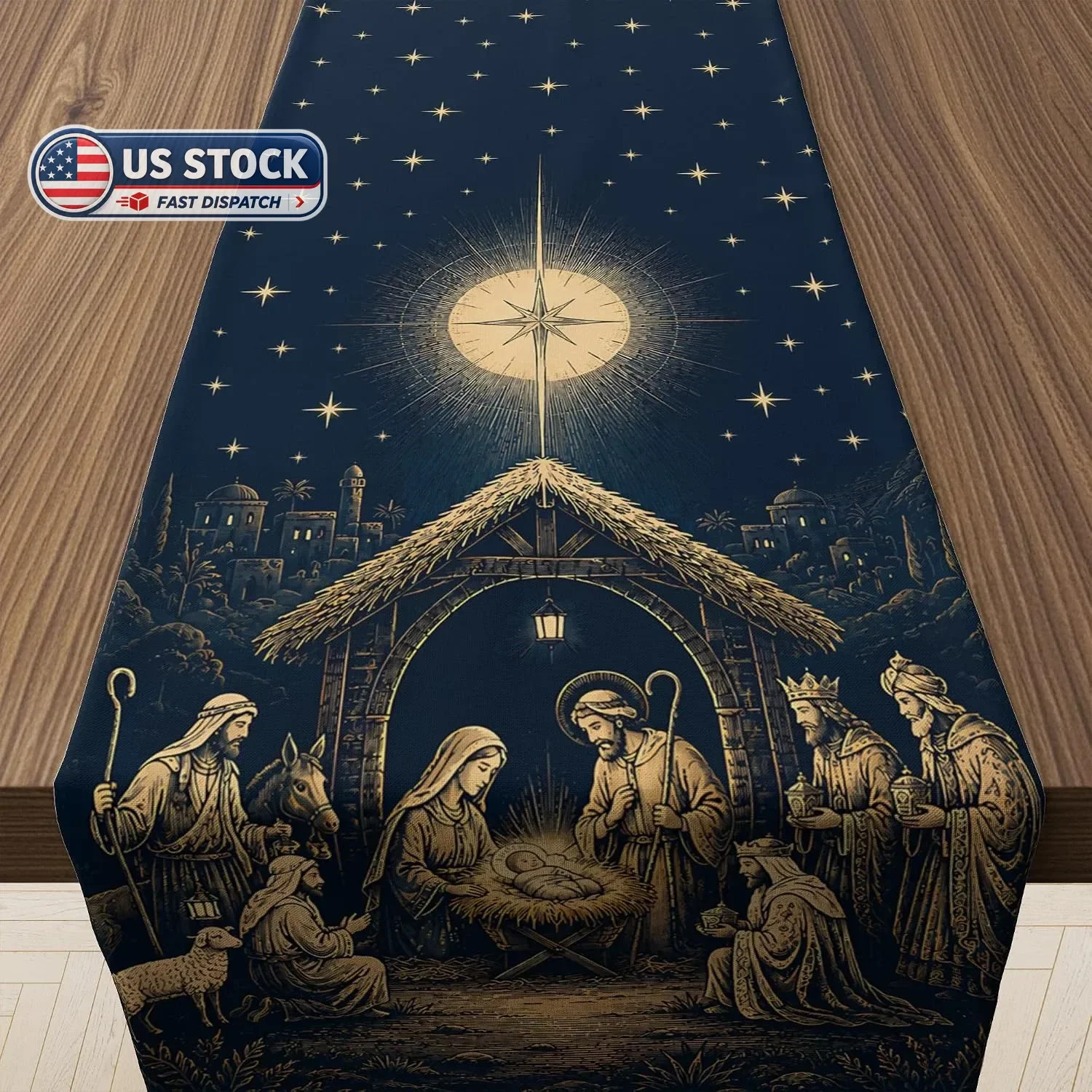 Christmas Decorations - Holy Night Nativity Table Runner Christmas Decorations - Holy Night Nativity Table Runner