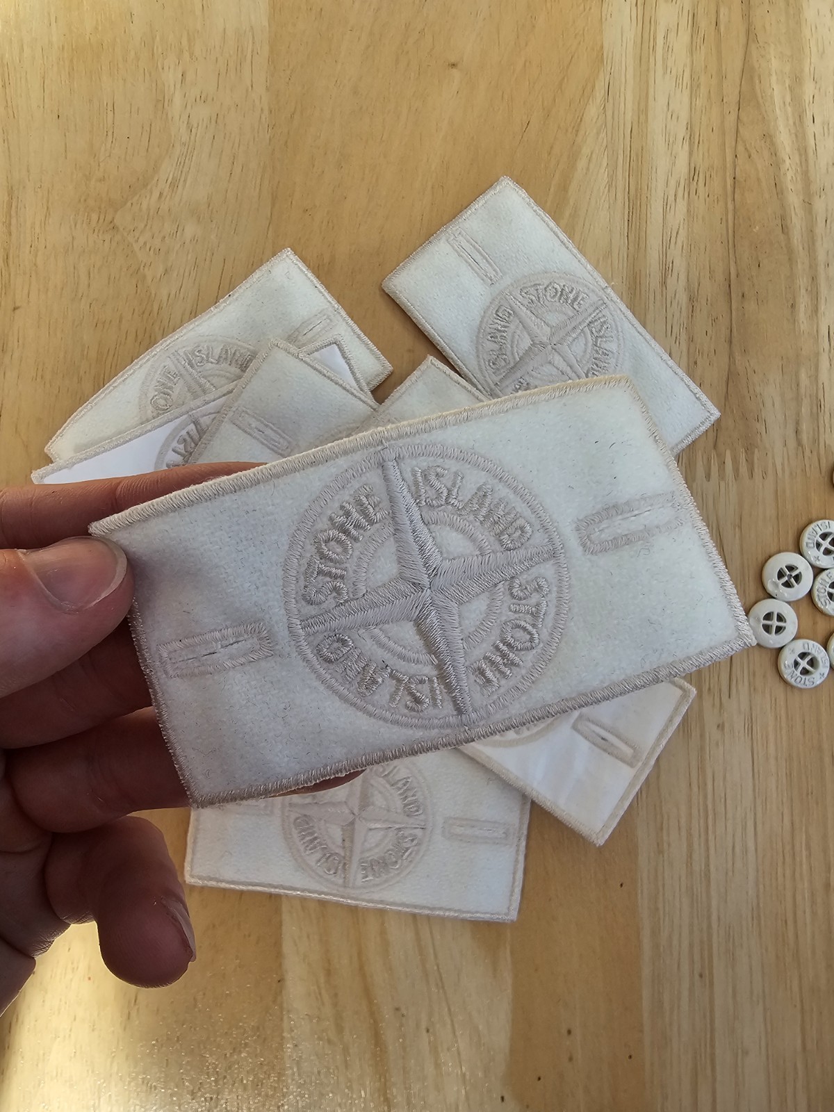 Stone Island White Ghost Badge Patch, QUICK DISPATCH