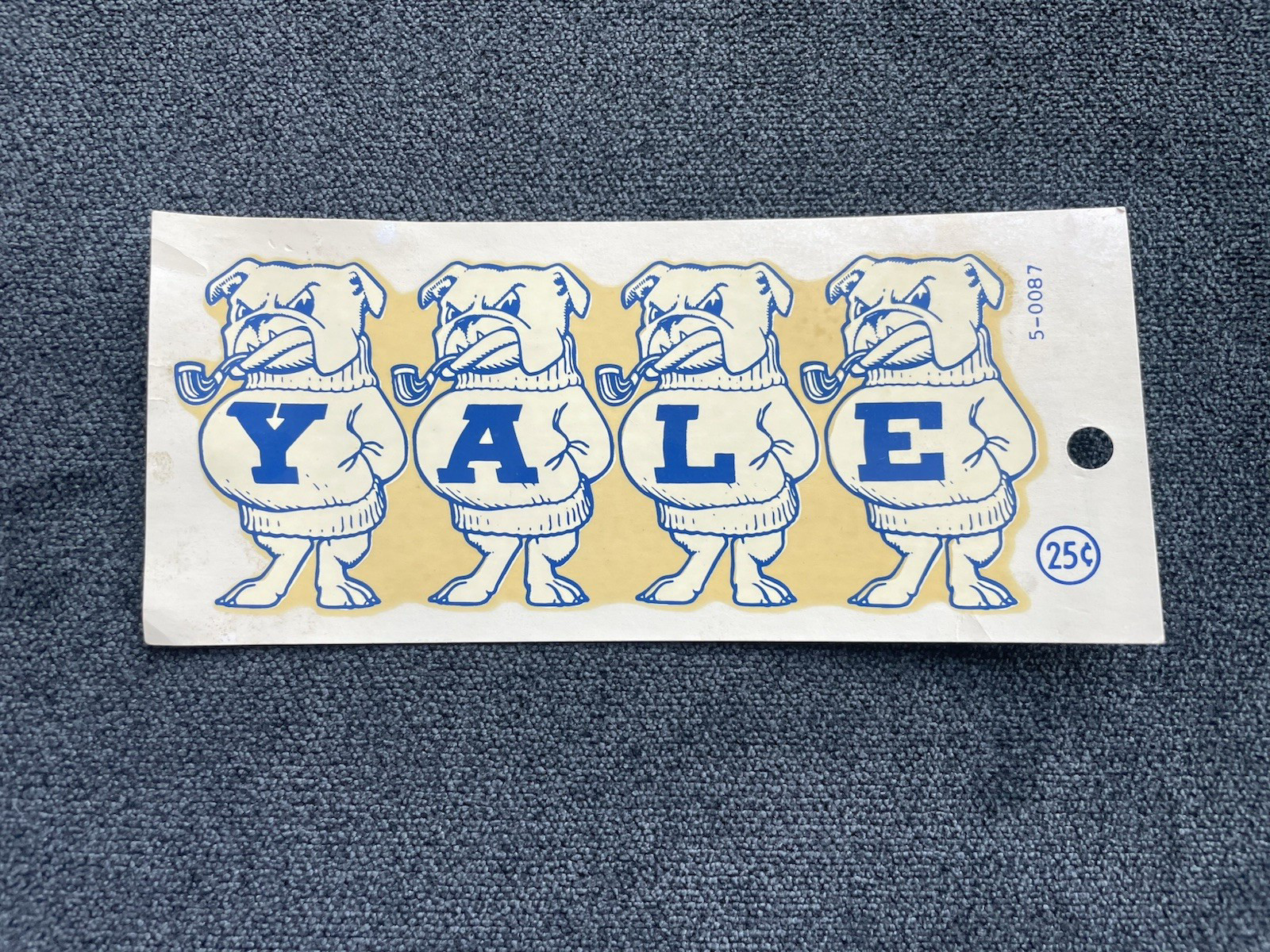 VTG Yale Decal Pipe Smoking Handsome Dan Angelus Pacific Co Unused