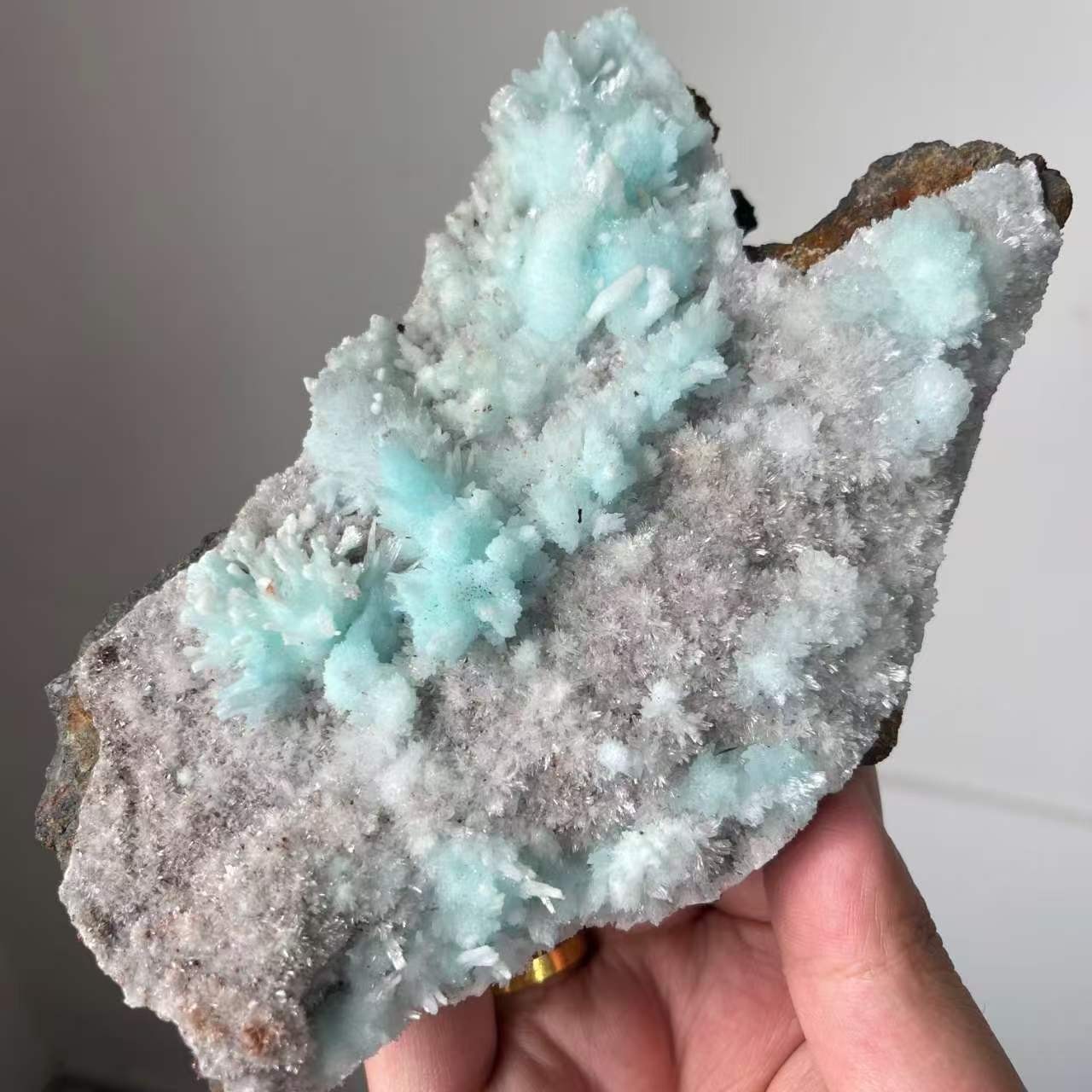 540g Natural Blue Hemimorphite&Calcite Mineral Specimen Crystal Cluster Healing