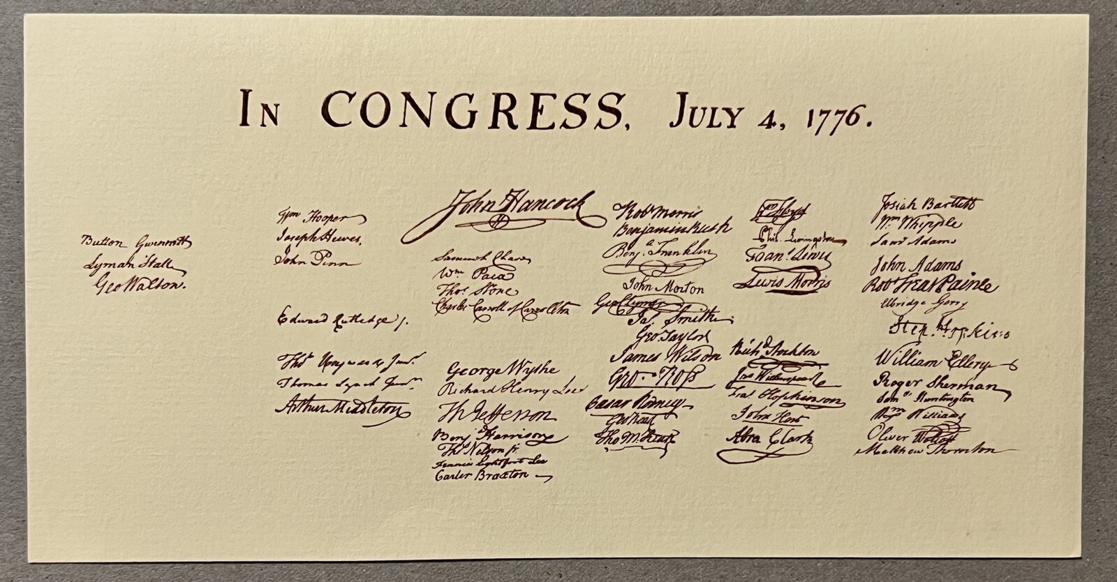 1976 1776 IN CONGRESS BICENTENNIAL SIGNATURES PHILATELIC SOUVENIR INSERT
