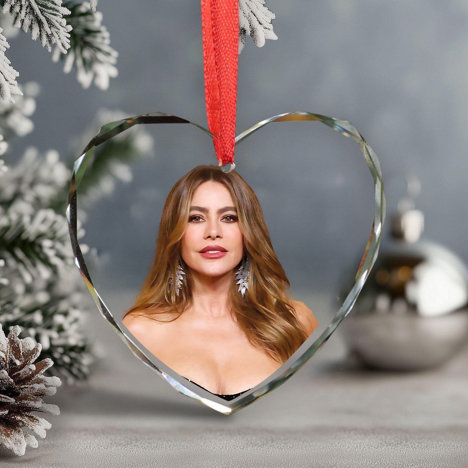 Sofía Vergara Christmas Ornament, Celebrity Fan Holiday Gift, Acrylic or Glass