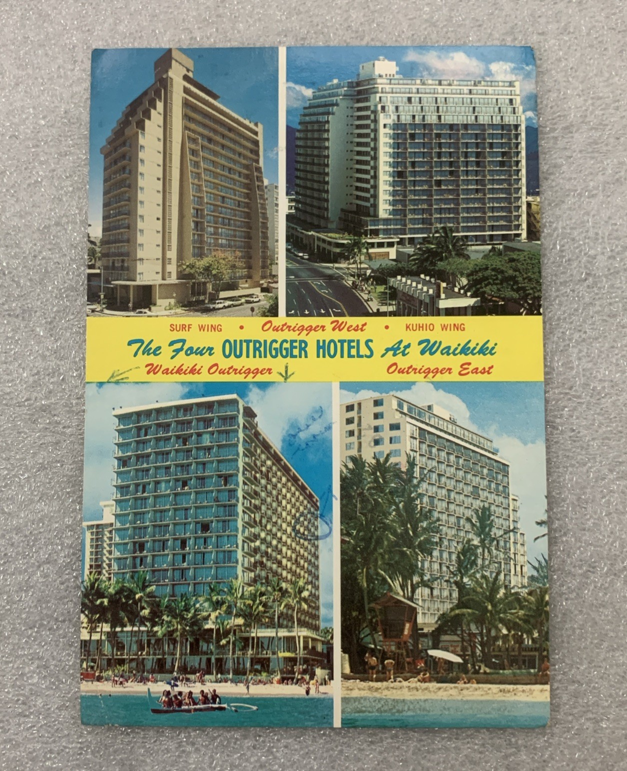 Postcard - The Four Outrigger Hotels At Waikiki Hawaii Posted 1979