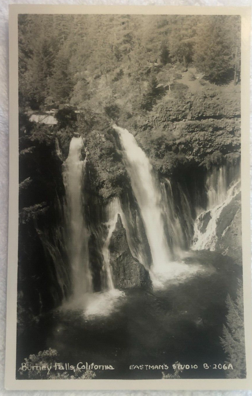 Post Card RPPC c1940s Burney Falls Waterfall Eastman Studio B206 A, California