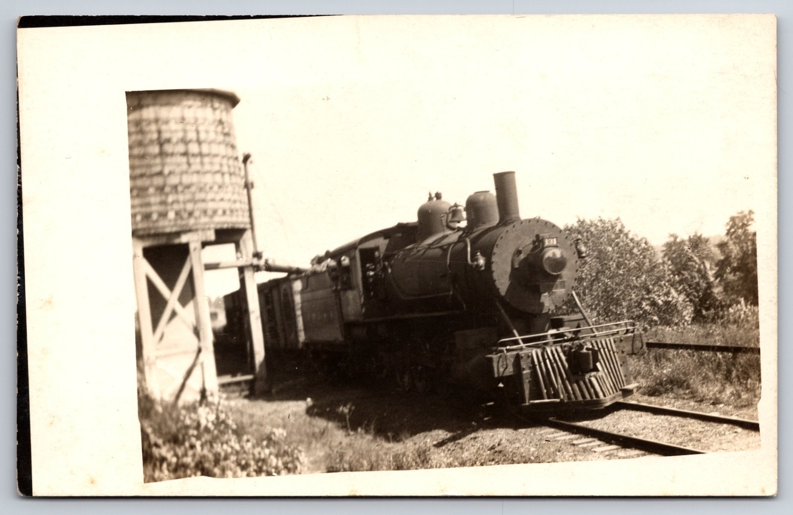 Railroad Train Tracks Engine Illinois Town on Back M-------? Real Photo RPPC Railroad Train Tracks Engine Illinois Town on Back M-------? Real Photo RPPC