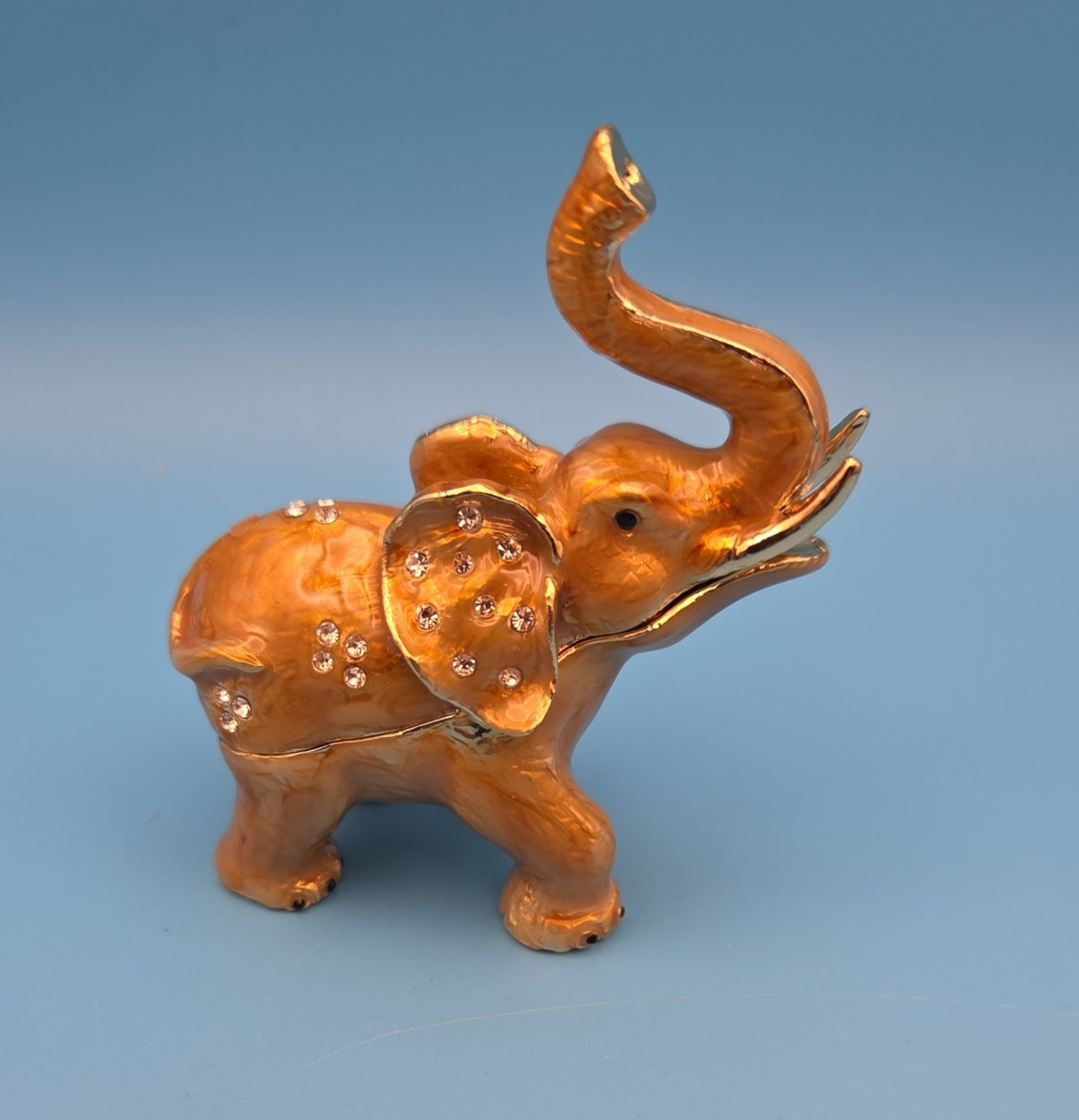 Keren Kopal Cheering Elephant with Outstretched Trunk Trinket Box  EL1181 2016