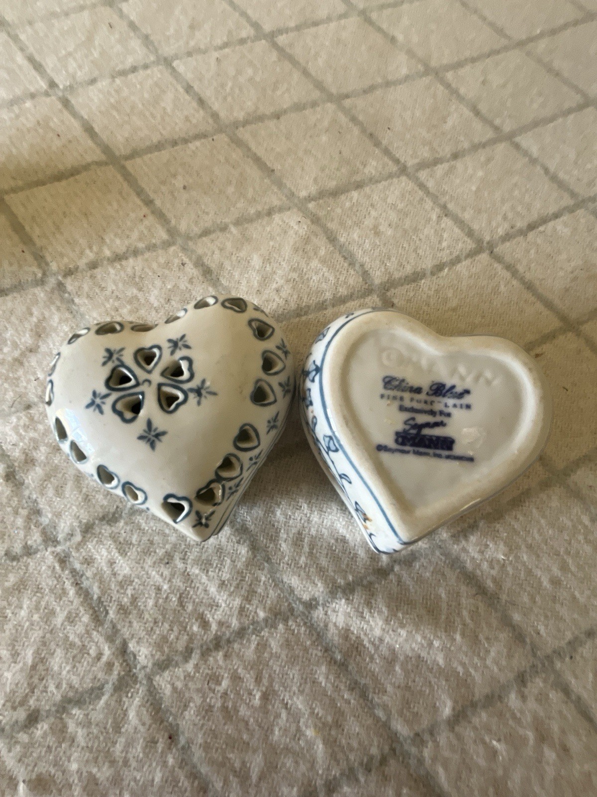 2 Seymour Mann China Blue Collection Chinoiserie Trinket Boxes