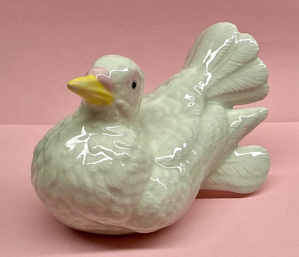 Vintage White Ceramic Dove Figurines