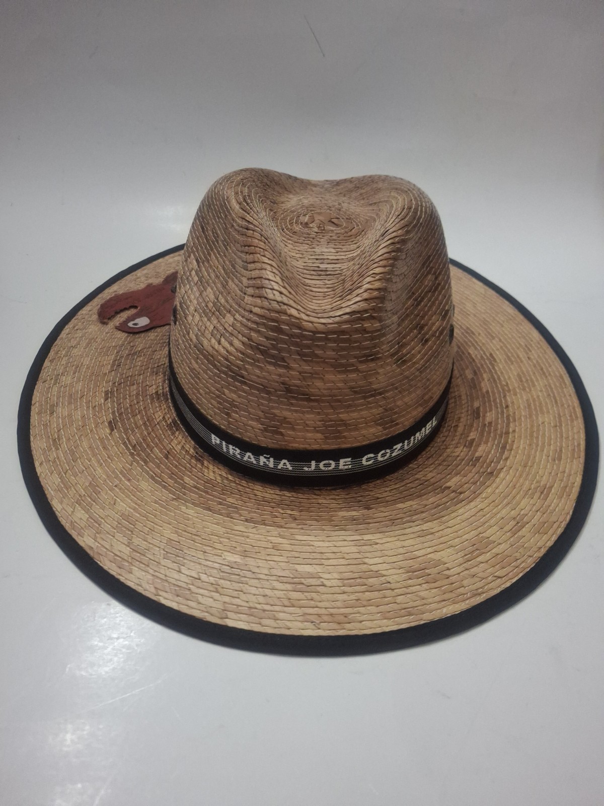 PIRANA JOE (COZUMEL ISLAND MEXICO) MEN's LARGE Authentic PALM HAT NEW WITH TAGS