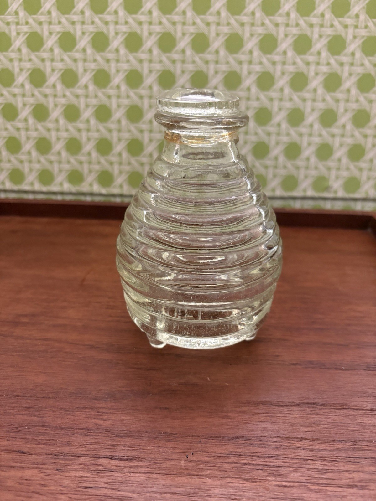 Vintage Clear Glass Beehive Fly & Wasp Trap with Glass Stopper