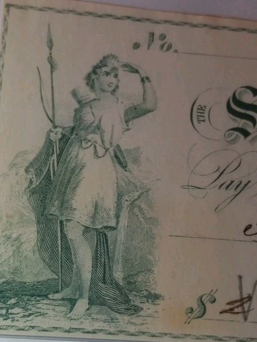 SLING's 🪙 Vintage 1869 THE Second NATIONAL BANK - SCRANTON Pennsylvania CHECK