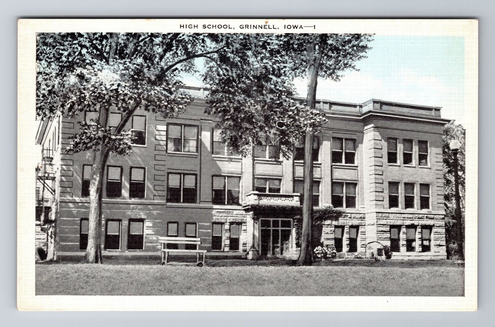 Grinnell IA-Iowa High School, Antique, Vintage Postcard