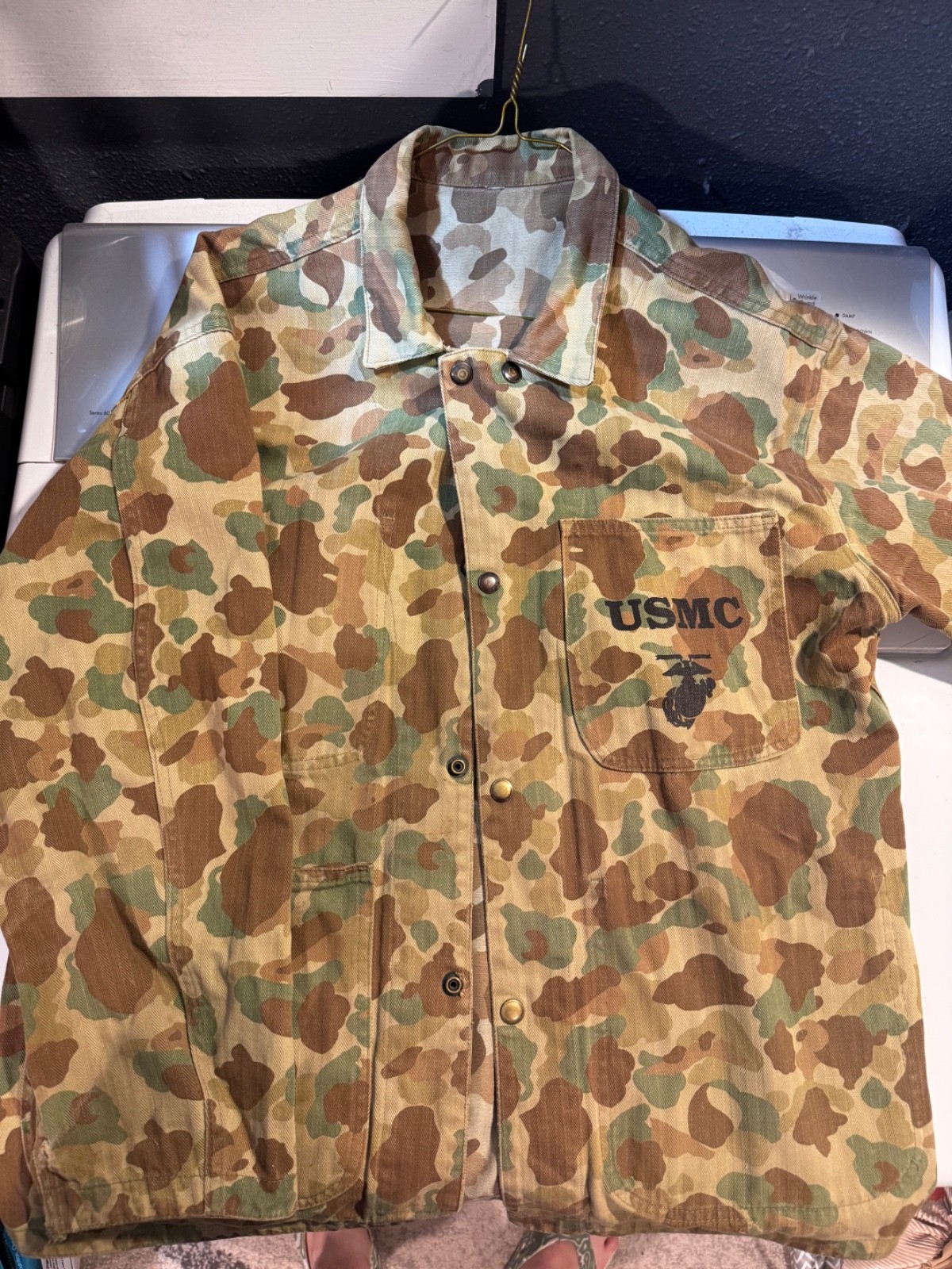 REPRO WWII USMC Marines Reversible P-42 Camo Frogskin HBT Jungle Jacket