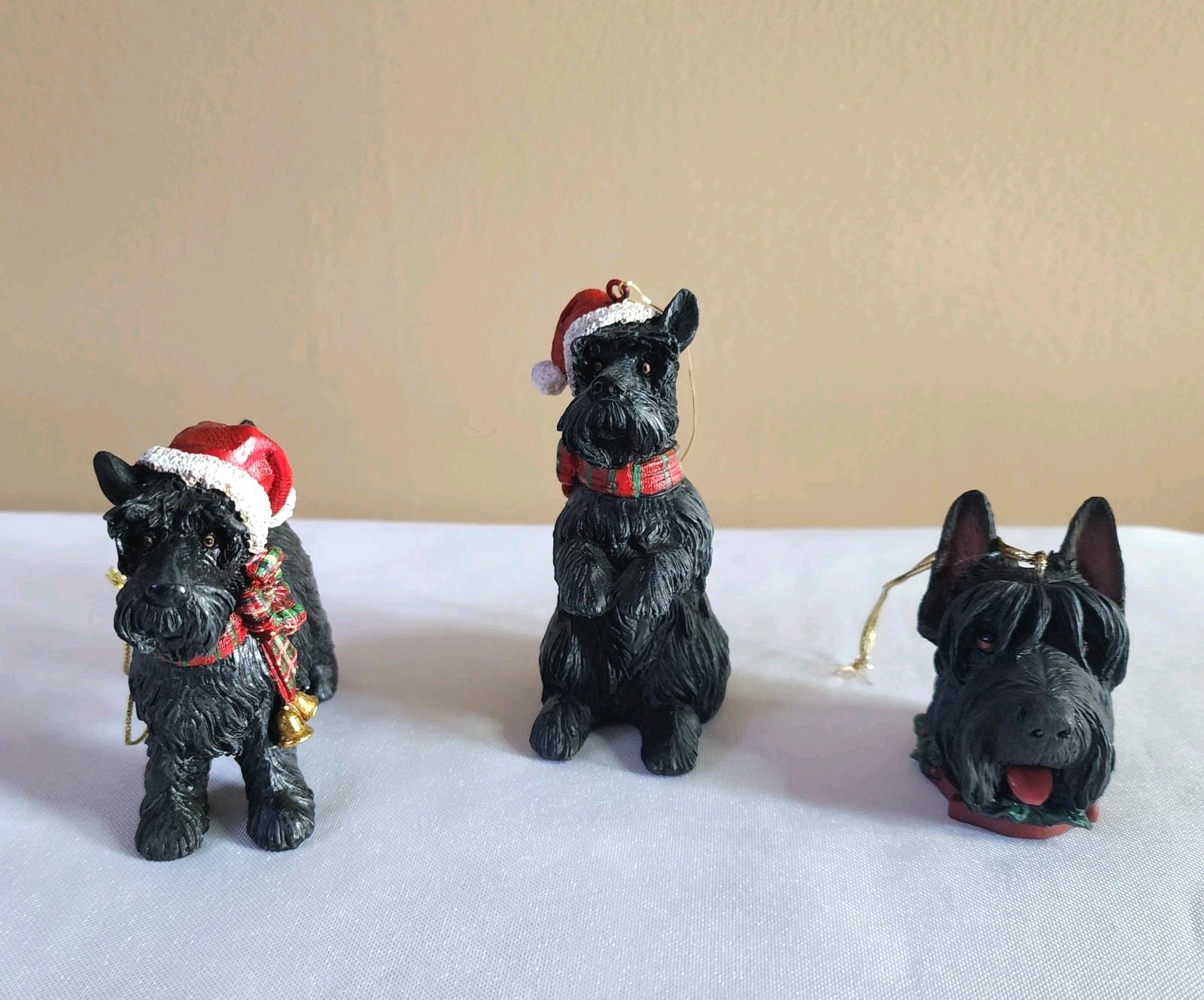 Scotty SCOTTIE DOG Ornaments Lot  Christmas Decoration Black Resin *A*