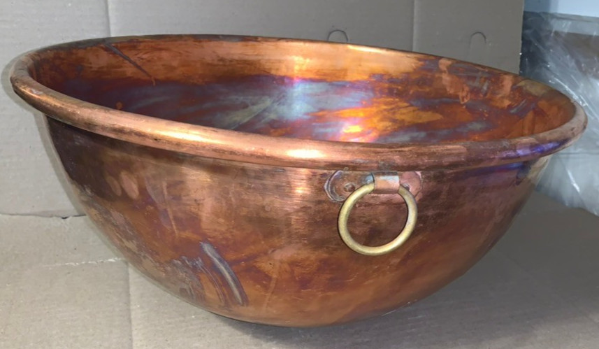 Large 18” Solid Copper Rounded Bottom Confectioners Candy & Taffy Kettle Pot