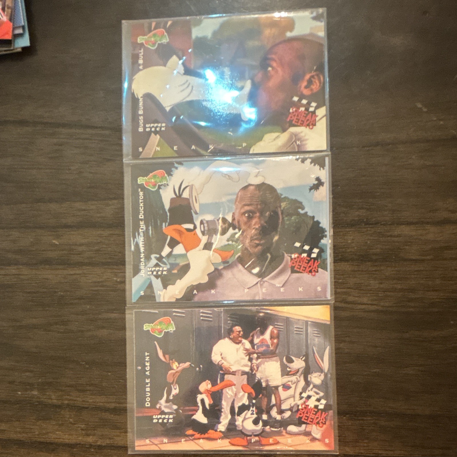 Upper Deck Sneak Peeks Space Jam 3-Card Lot 1996 Jordan Bugs/Daffy #1-3
