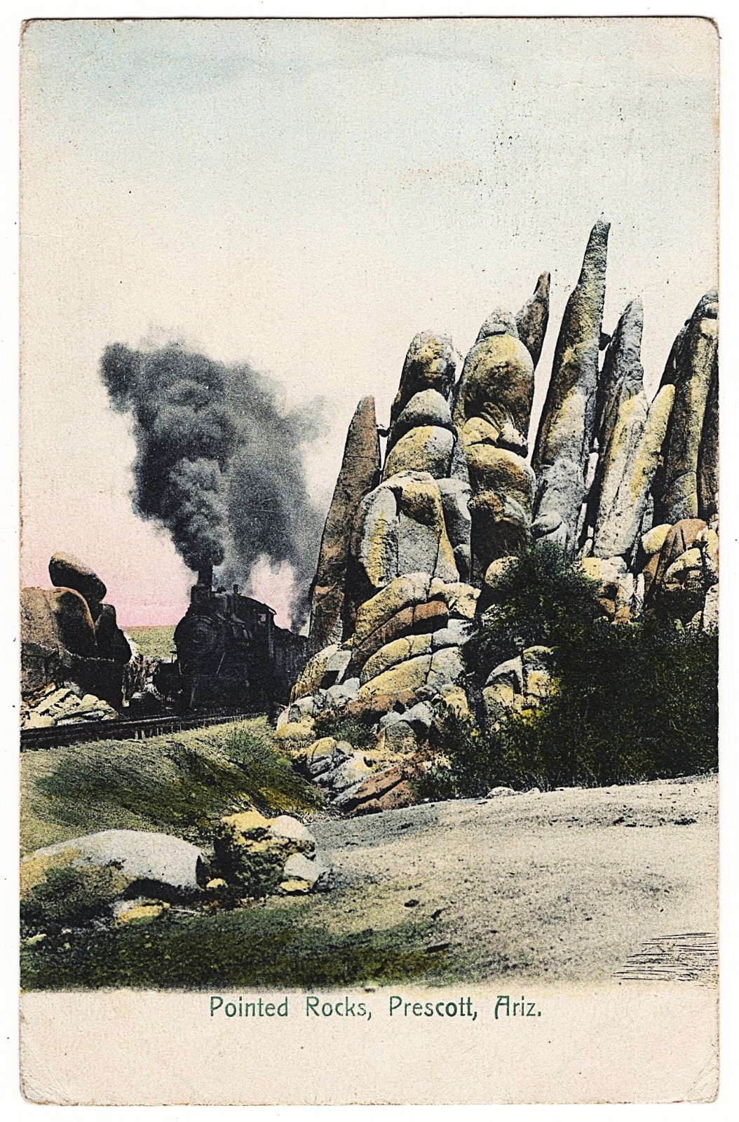 Prescott AZ - Pointed Rocks mailed 1910 antique postcard Prescott AZ - Pointed Rocks mailed 1910 antique postcard