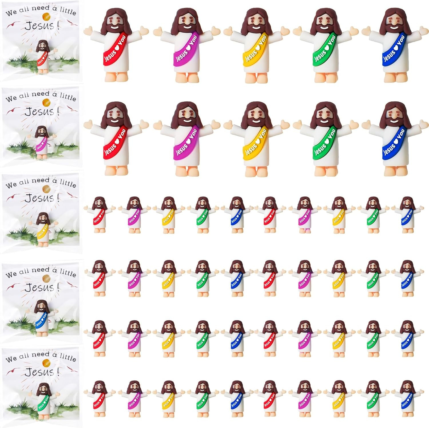50 Sets Little Jesus Figurines Bulk Pocket Jesus Loves You Figures Set 50 Sets Little Jesus Figurines Bulk Pocket Jesus Loves You Figures Set