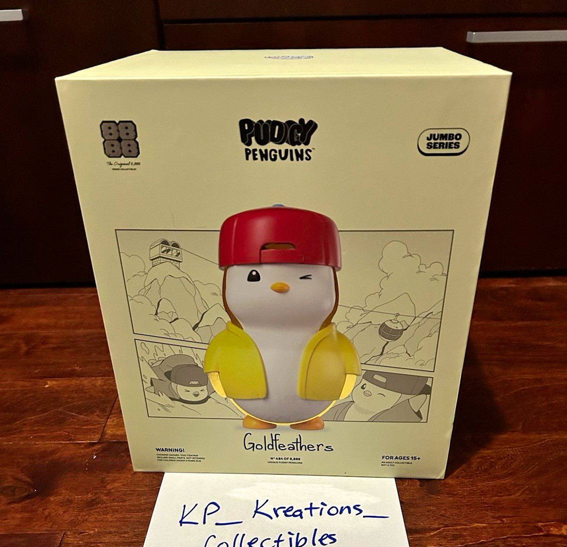 Pudgy Penguins Jumbo Series Goldfeathers Collectible Vinyl Figure #484/8888 Pudgy Penguins Jumbo Series Goldfeathers Collectible Vinyl Figure #484/8888