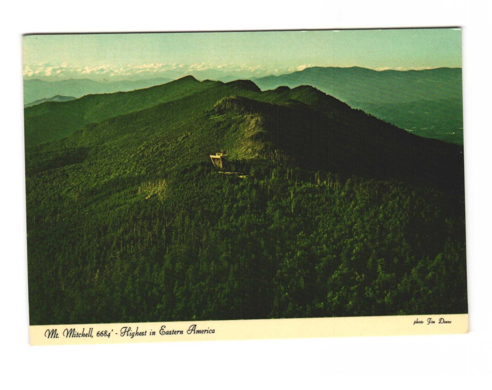 Mount Mitchell highest in Eastern America vintage postcard unposted
