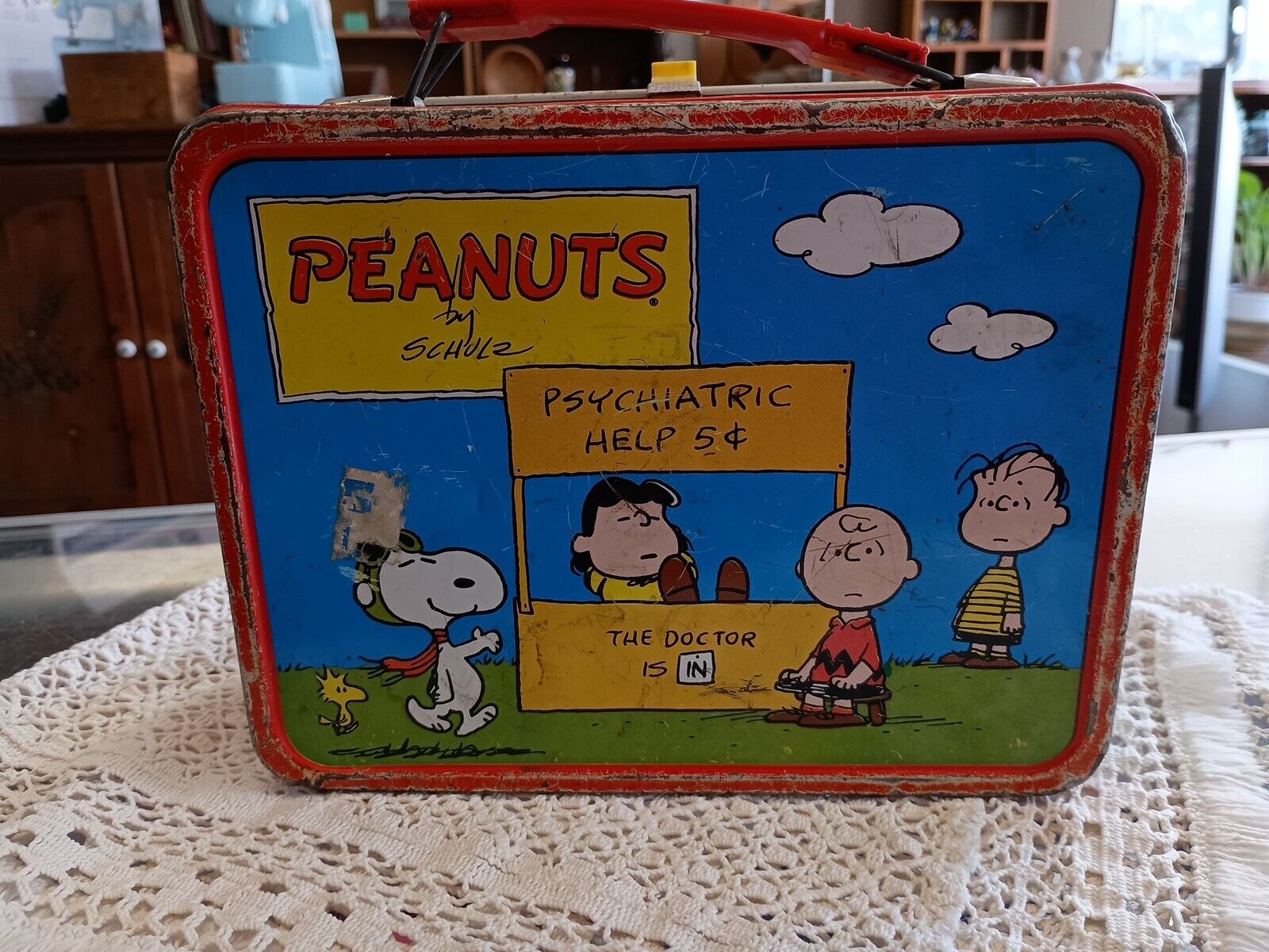 Peanuts Lunch Box Schulz 1973 Charlie Brown Snoopy Psychiatric Help No Thermos