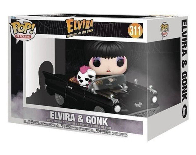 Funko Pop Rides Elvira Mistress of the Dark & Gonk in Black Car #311 (PRE-ORDER