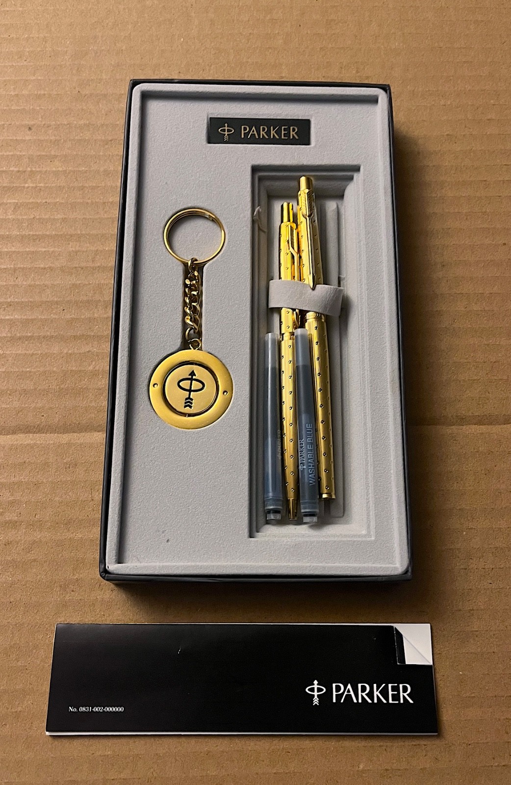 Parker France 180 Fountain Pen & Ballpoint Pen Set Gold Plated Vintage Boxed-NOS